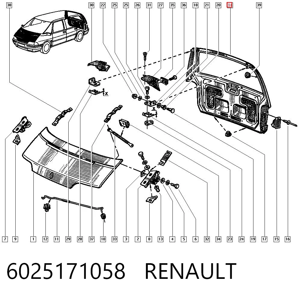 Comprar Puerta trasera del maletero (portón trasero) Renault Espace II J63 a bajo precio