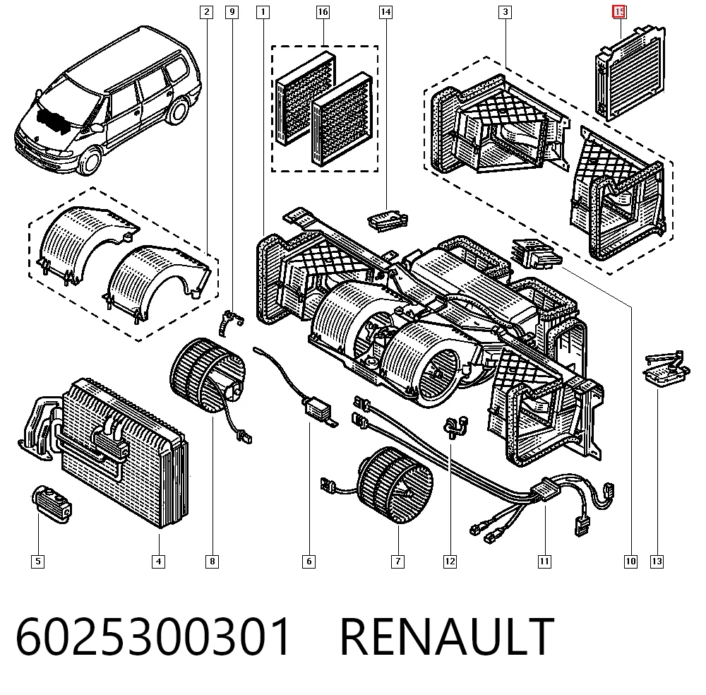 Filtro aire acondicionado coche Renault Espace III (JE)