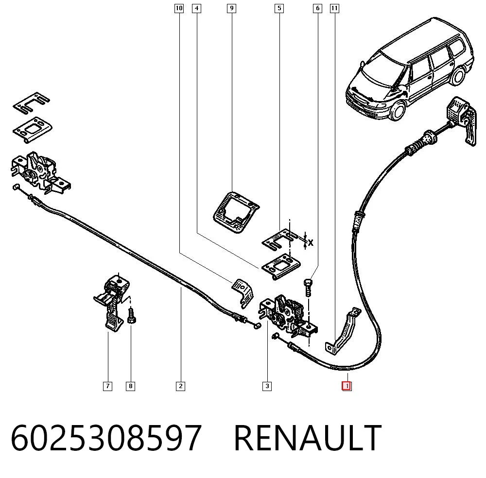 Comprar Cable de apertura del capó Renault Espace III JE a bajo precio