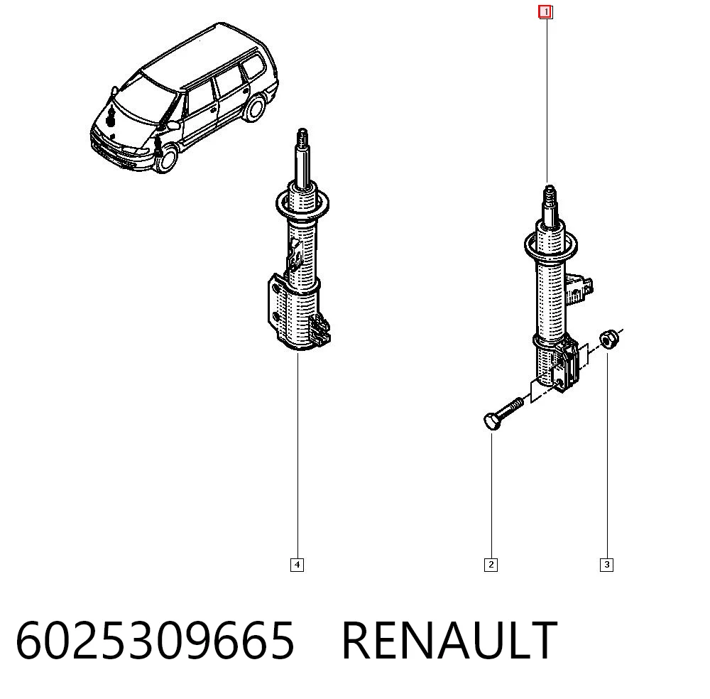 Amortiguador delantero Renault Espace III monovolumen comprar en España