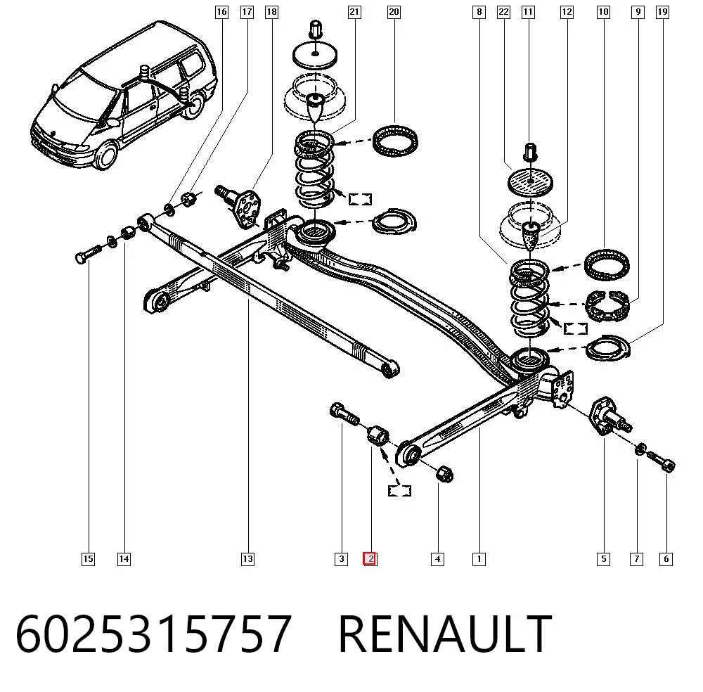 6025315757 Renault (RVI) Silentblock del puente trasero