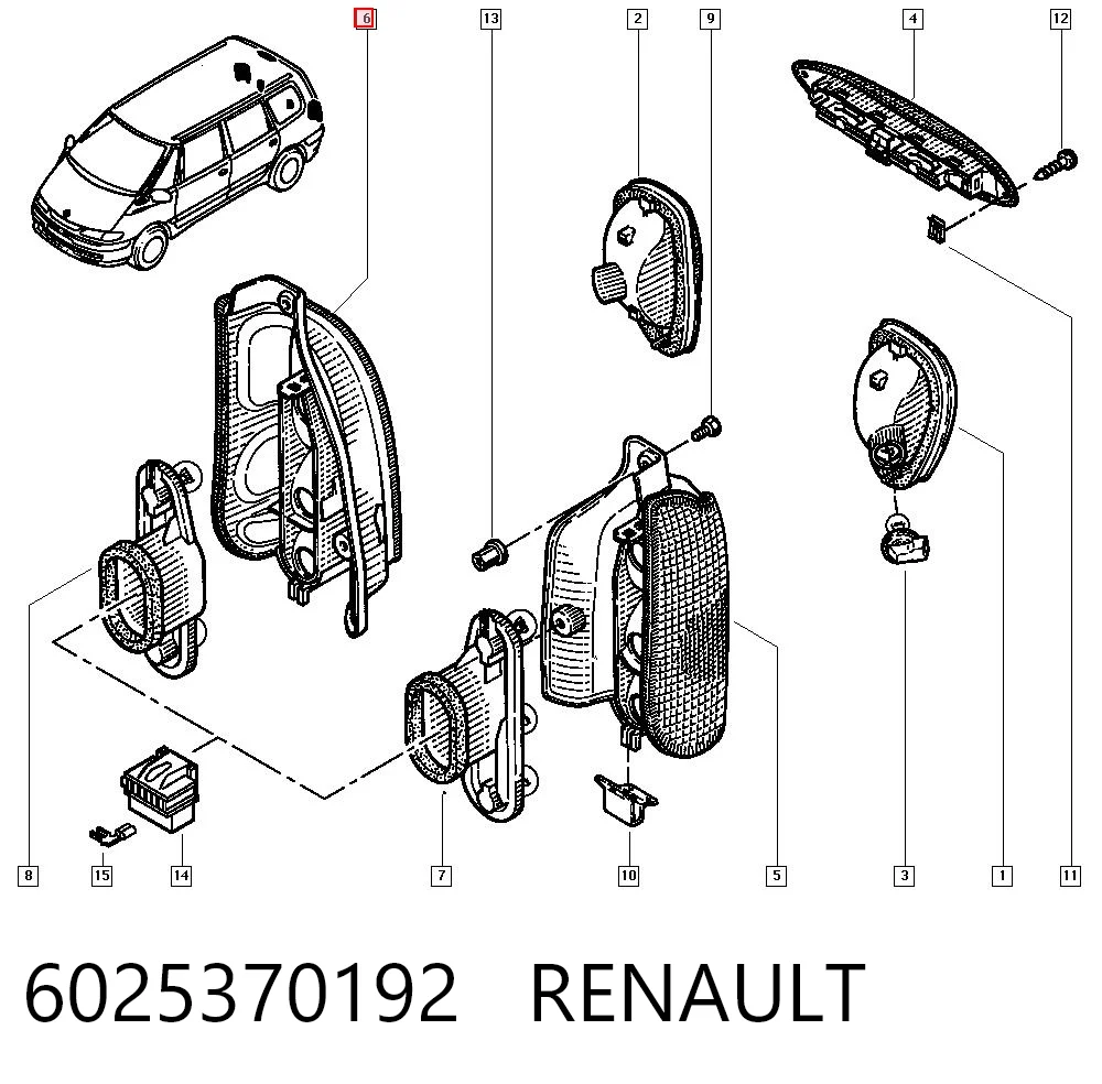 Comprar Piloto trasero derecho Renault Espace III JE a bajo precio