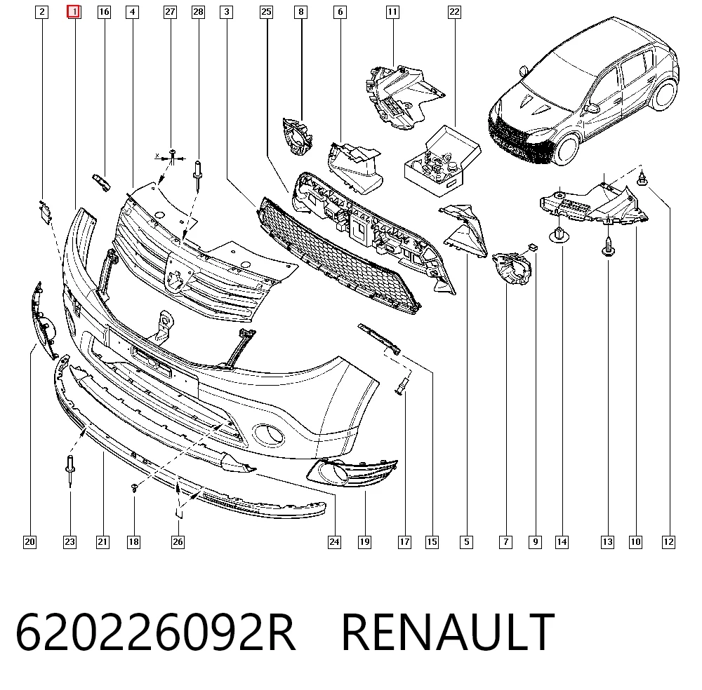 Comprar Parachoques delantero Dacia Sandero I BS0, 1 a bajo precio