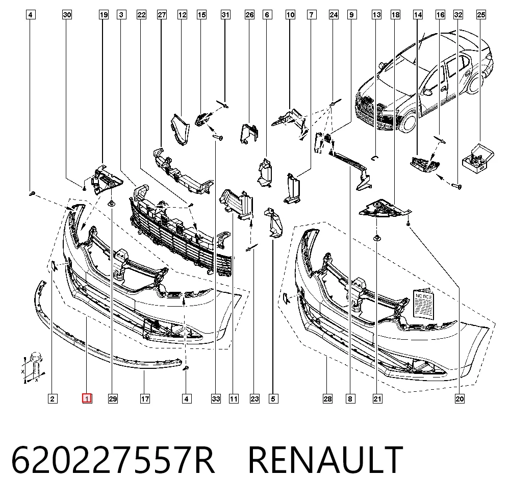 Parachoques delantero 620227557R RENAULT