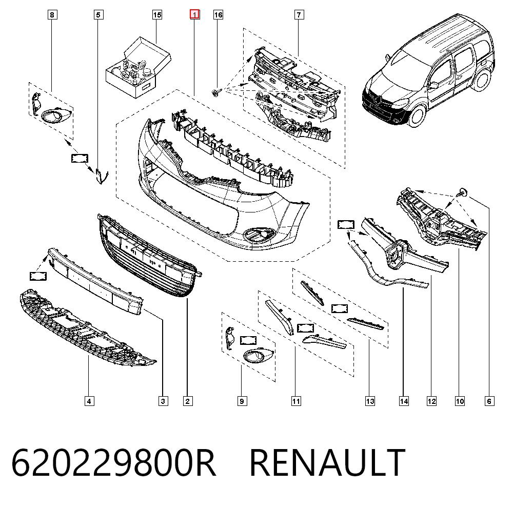 Parachoques delantero 620229800R RENAULT