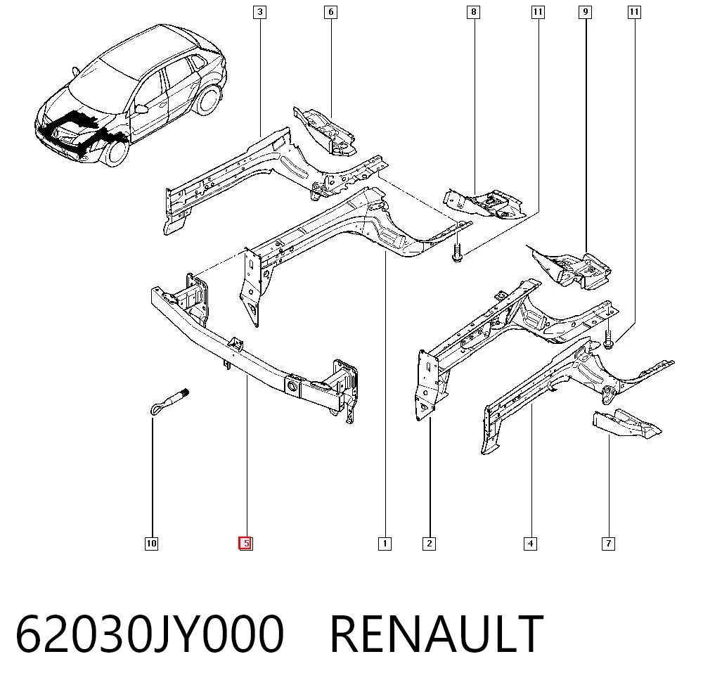 Comprar Refuerzo de parachoques delantero Renault Koleos  HY0 a bajo precio