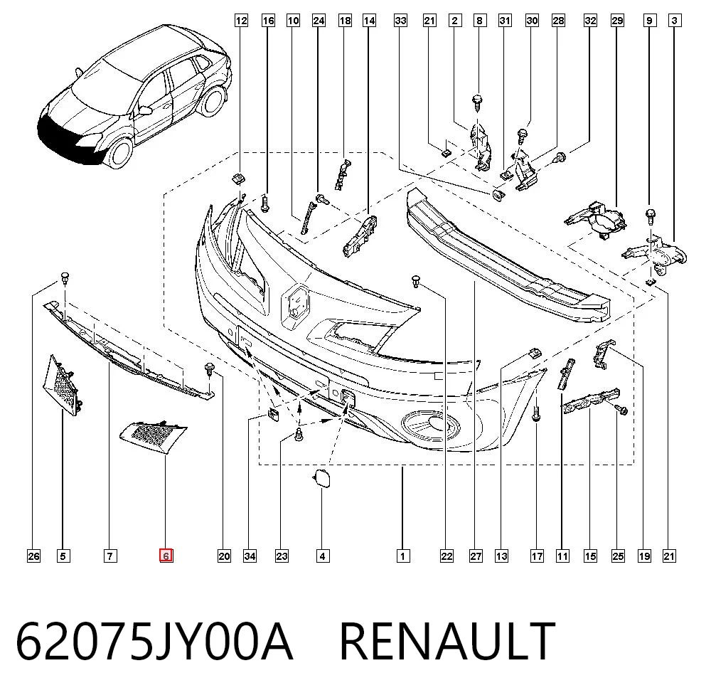 Rejilla de radiador Renault Koleos  (HY0)