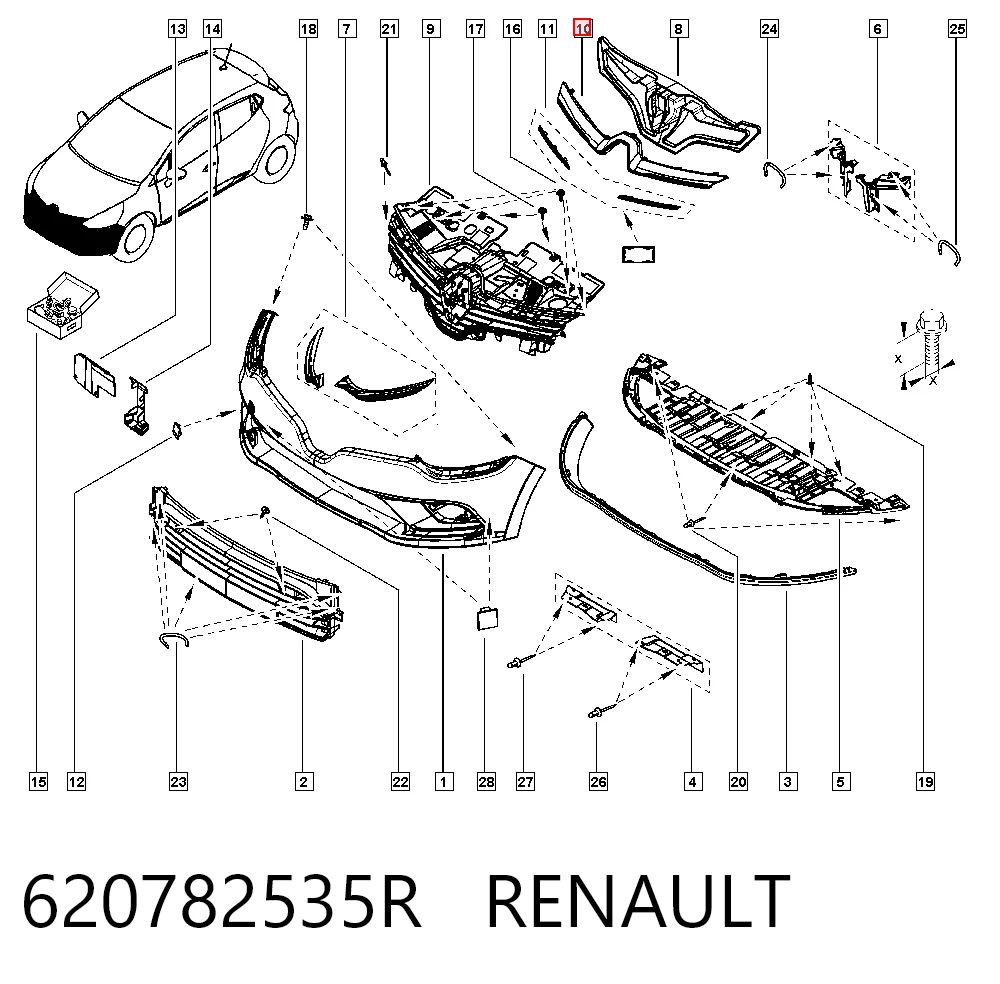Rejilla delantera Renault Clio IV desde 33,77 €