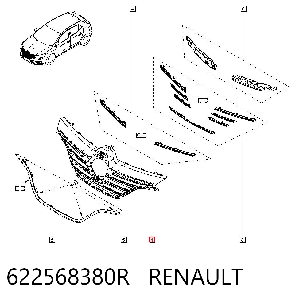 Comprar Parrilla del radiador Renault Megane IV LV a bajo precio