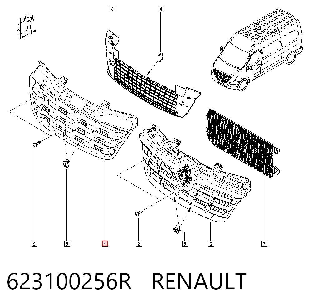 Comprar Parrilla del radiador Renault Master III FV a bajo precio
