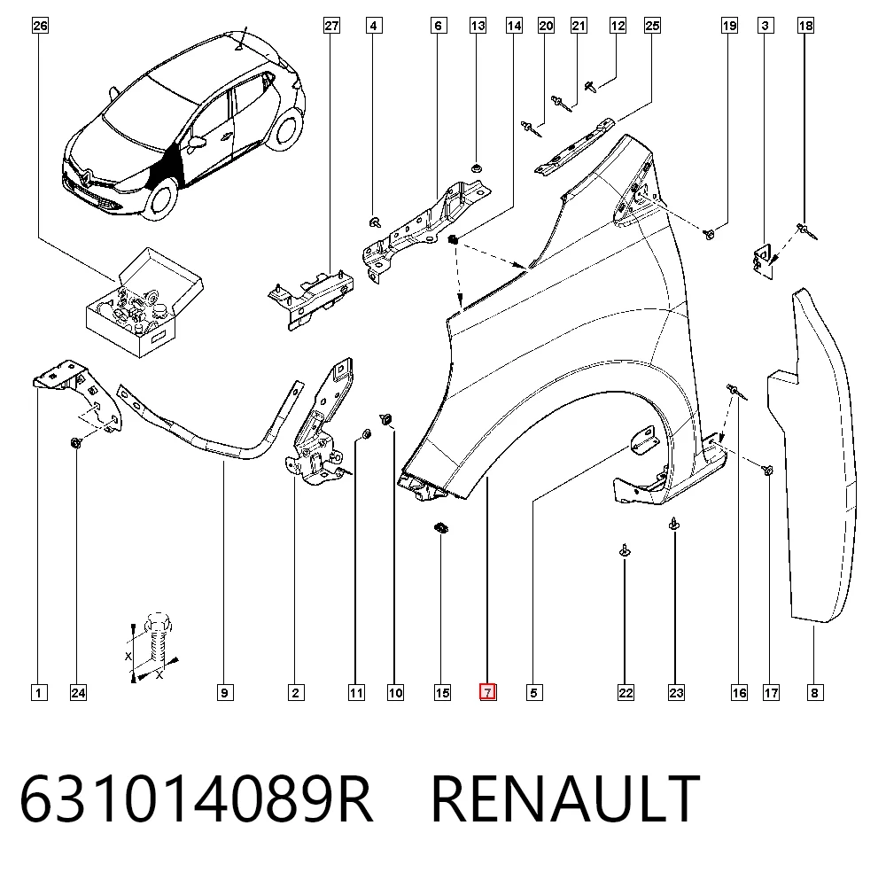 Aleta delantera izquierda Renault Clio IV hatchback (BH) (2012 - 2021) precio, desde 56,76 EUR