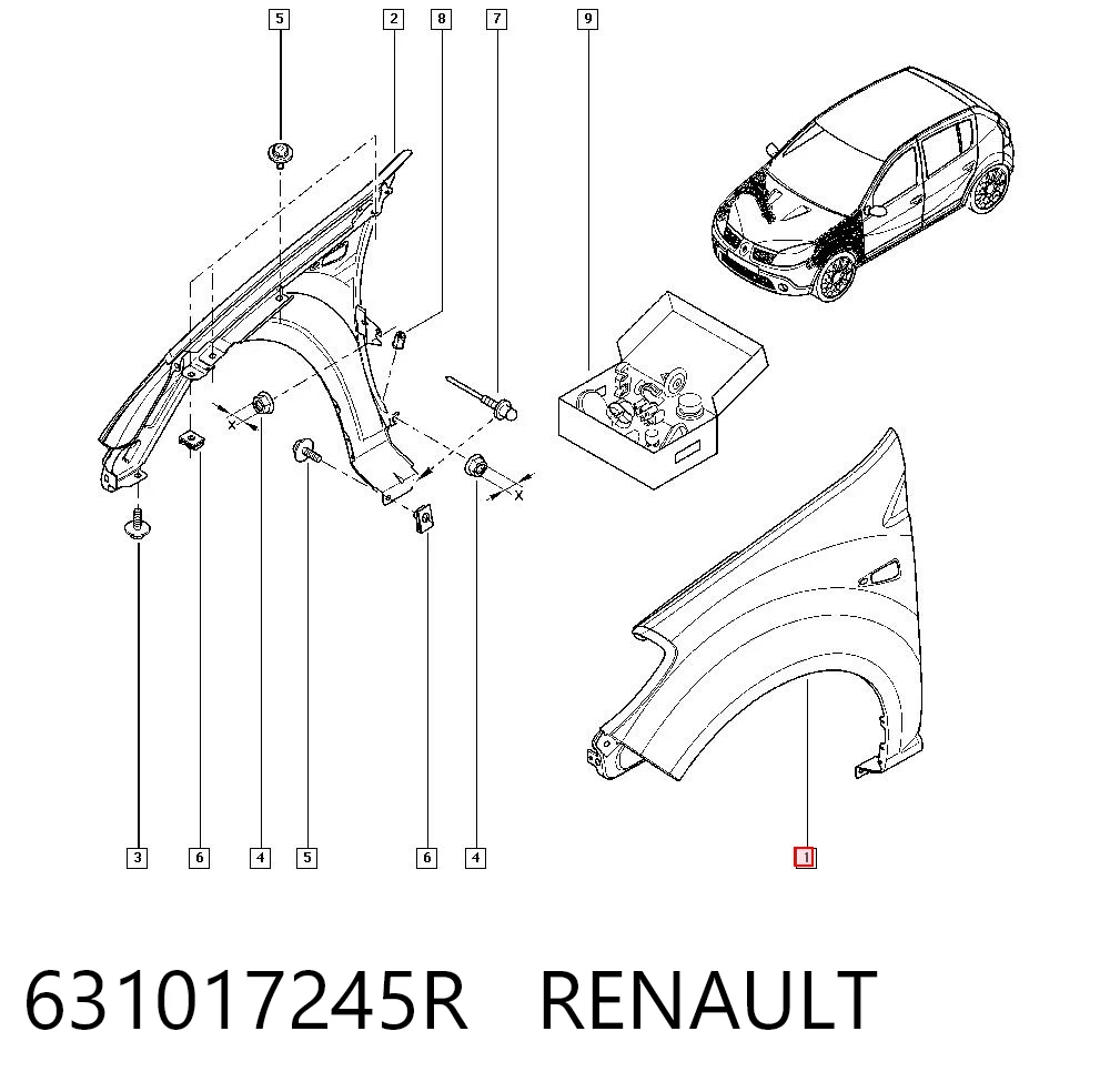 Comprar Aleta delantera izquierda Dacia Sandero I BS0, 1 a bajo precio
