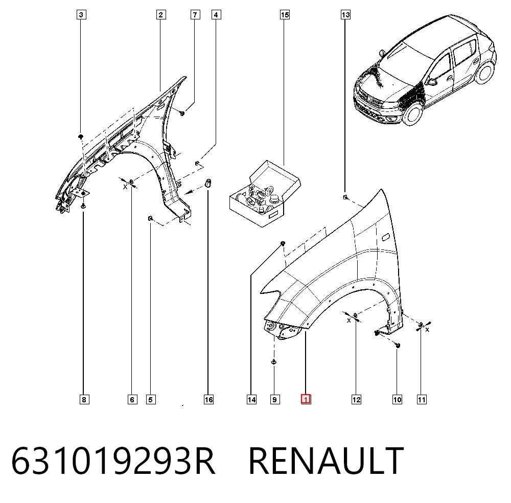 Comprar Aleta delantera izquierda Dacia Logan II L8_
