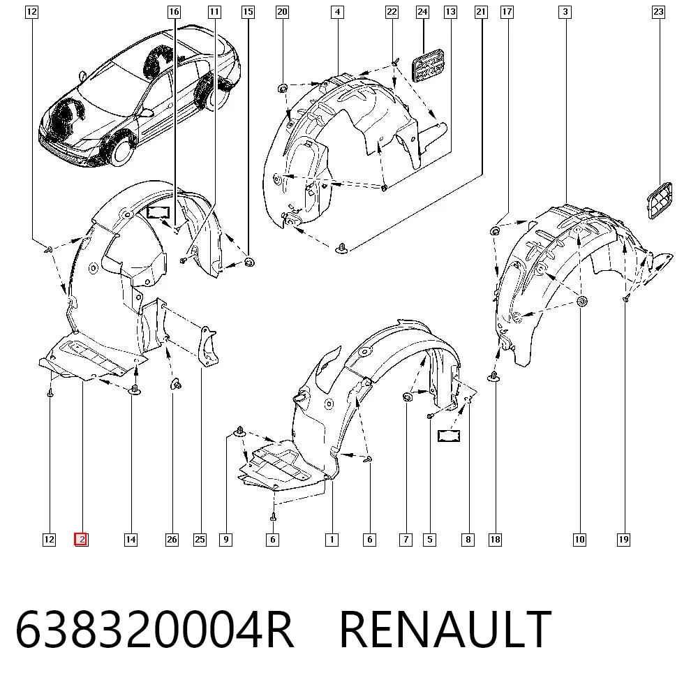 Comprar Paso de rueda delantero derecho Renault Laguna III BT0, BT1 a bajo precio