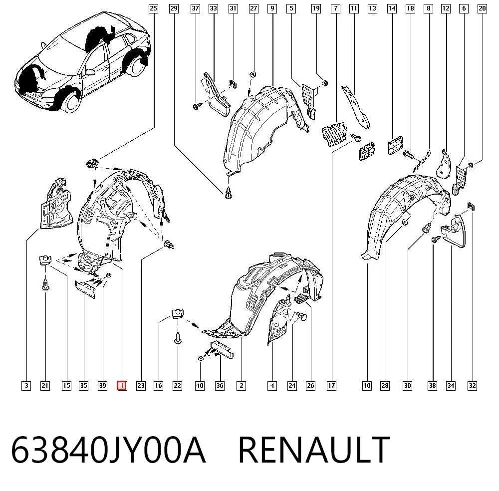 Paso rueda delantero derecho Renault Koleos  (2008-2026)