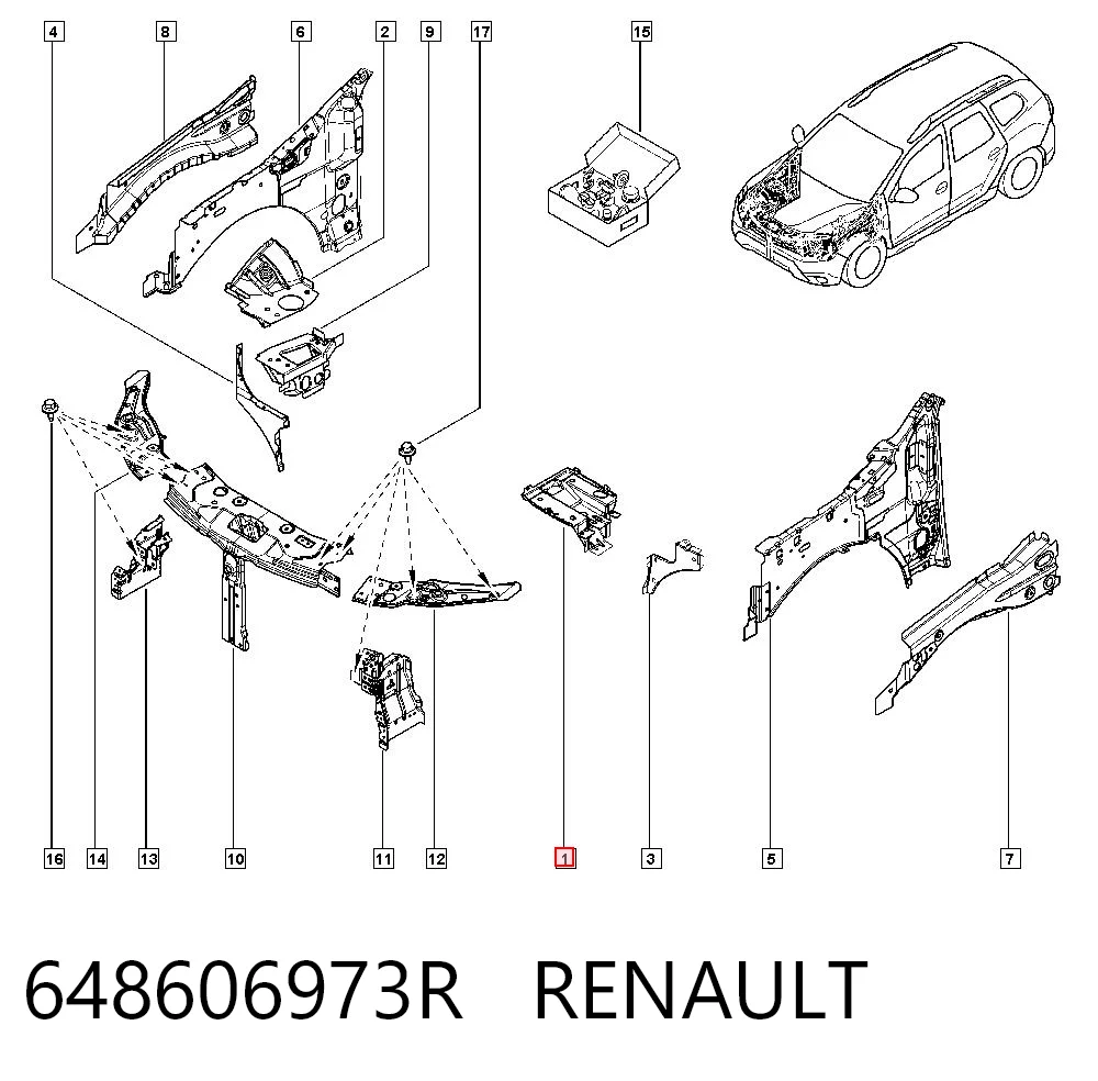 Soporte de batería 648606973R RENAULT