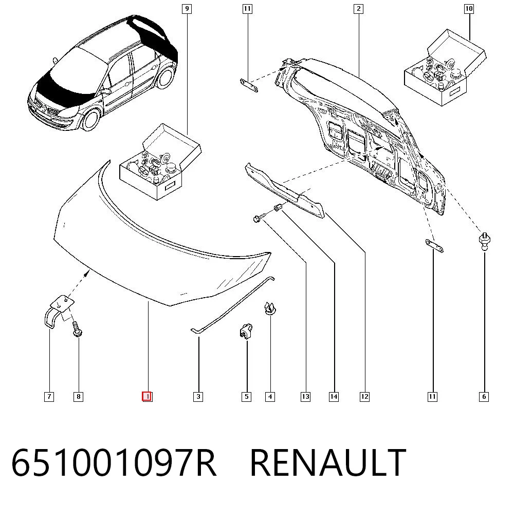 Capó delantero Renault Scenic II (2003-2009)