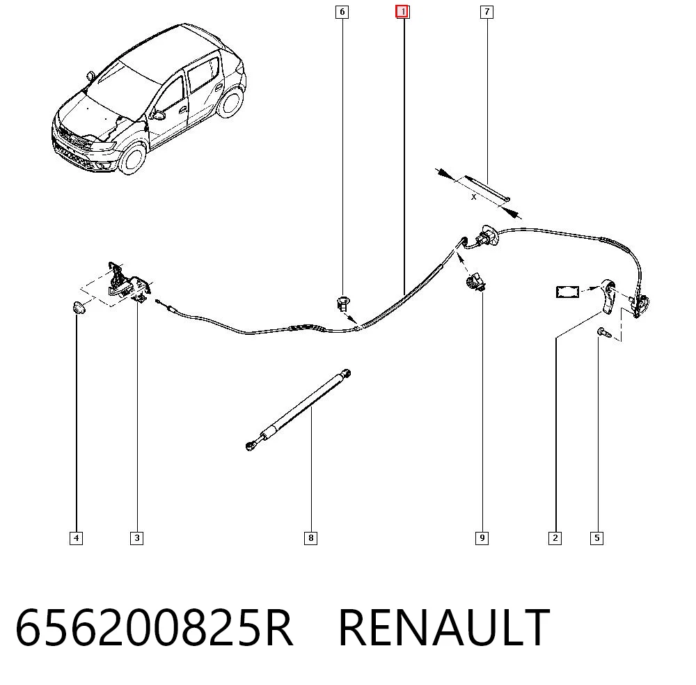 Comprar Cable de apertura del capó Renault LOGAN II K8 a bajo precio