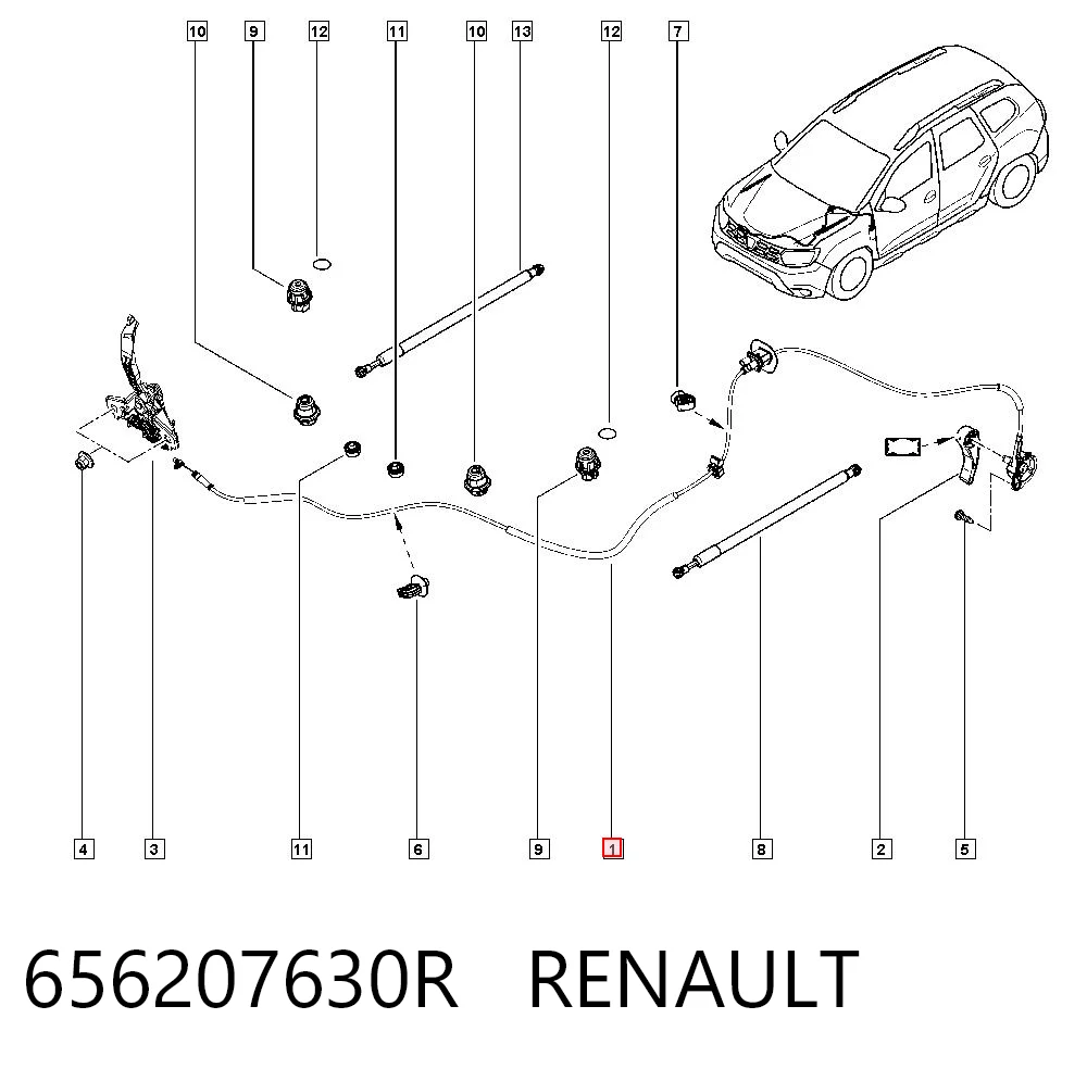 Comprar Cable de apertura del capó Renault DUSTER II HM a bajo precio