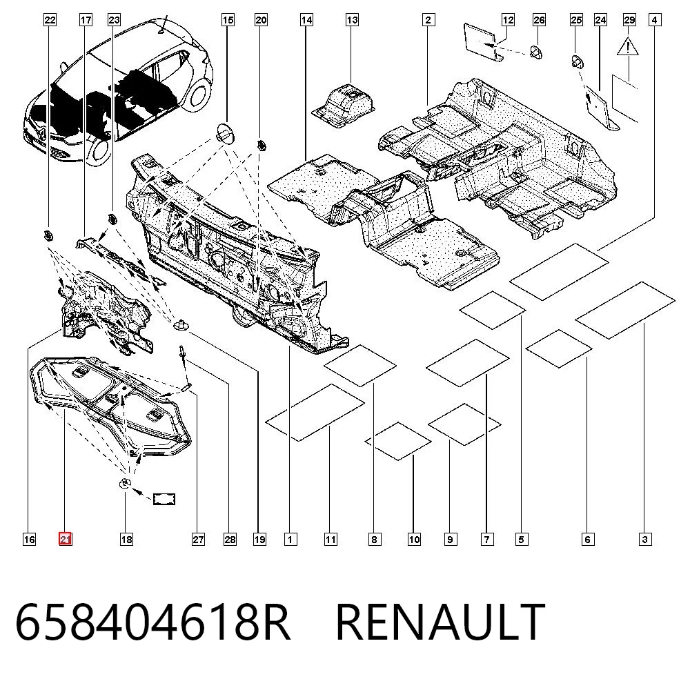 Aislante de capó de motor para Renault Clio IV BH