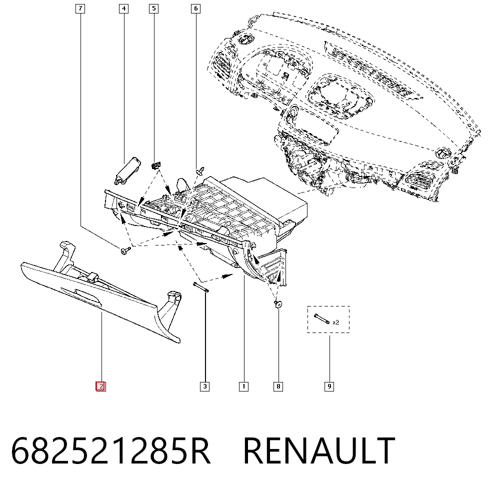 Comprar Tapa de la guantera Renault Megane III BZ0, BZ1, B3 a bajo precio