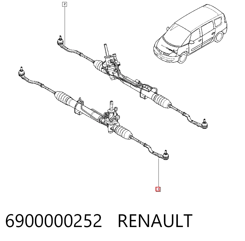 Cremallera de dirección 6900000252 RENAULT