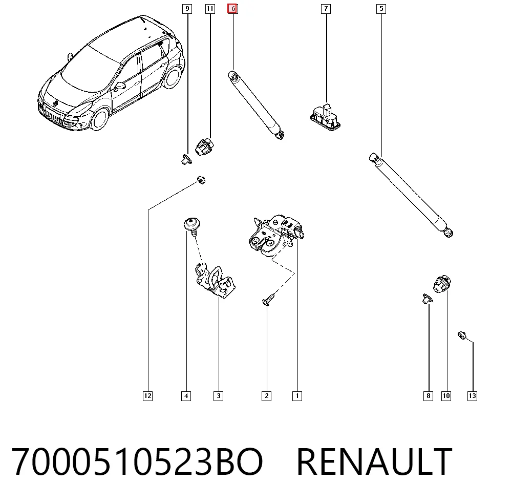 Amortiguador maletero Renault Scenic III monovolumen comprar en España