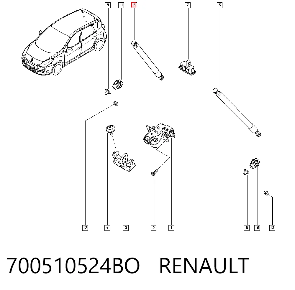 Amortiguadores de maletero Renault Scenic III (JZ0, JZ1)