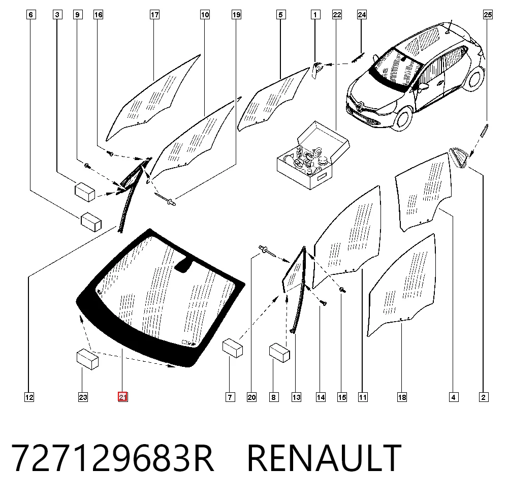 Parabrisas de coche Renault Clio IV (BH)