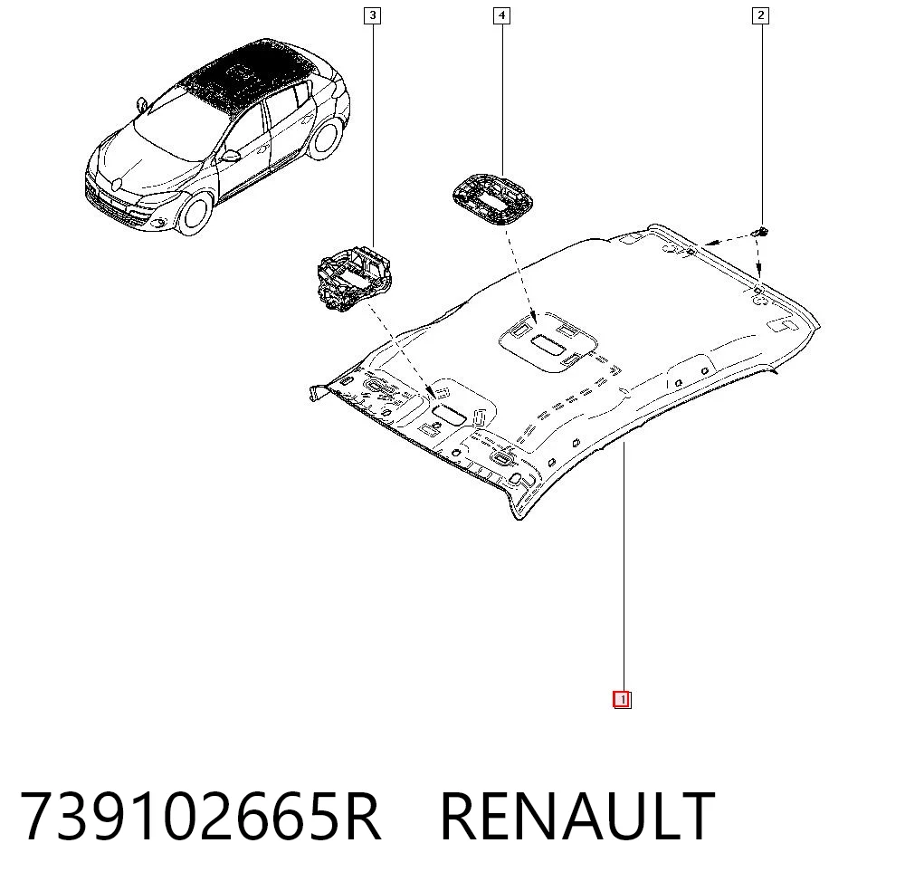 Comprar Guarnecido de techo Renault Megane III KZ0, KZ1 a bajo precio
