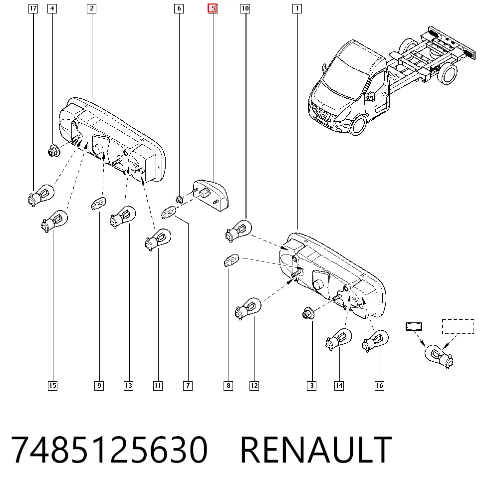 Luz de matricula para Renault Trucks Mascott  FH