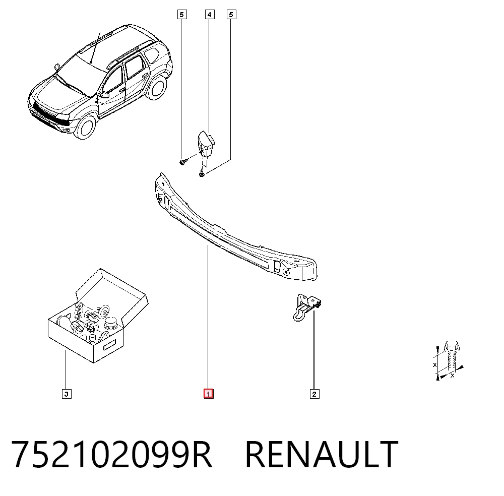 Refuerzo paragolpes delantero Dacia Duster 