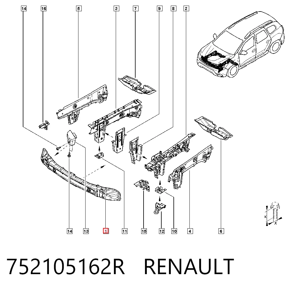 Comprar Refuerzo parachoque delantero Renault DUSTER II HM