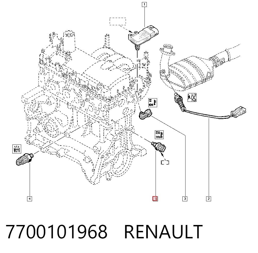 7700101968 Renault (RVI) Sensor temperatura refrigerante