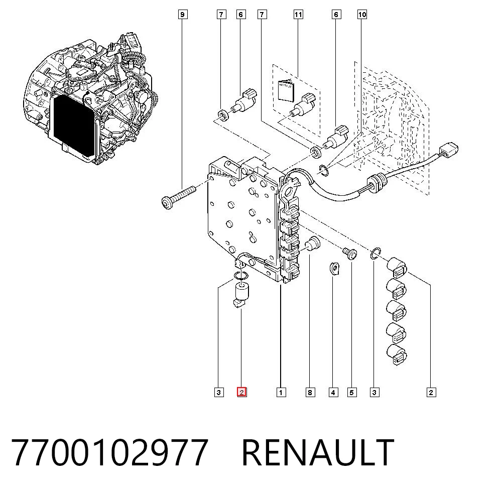 7700102977 Renault (RVI) Solenoide de transmisión automática