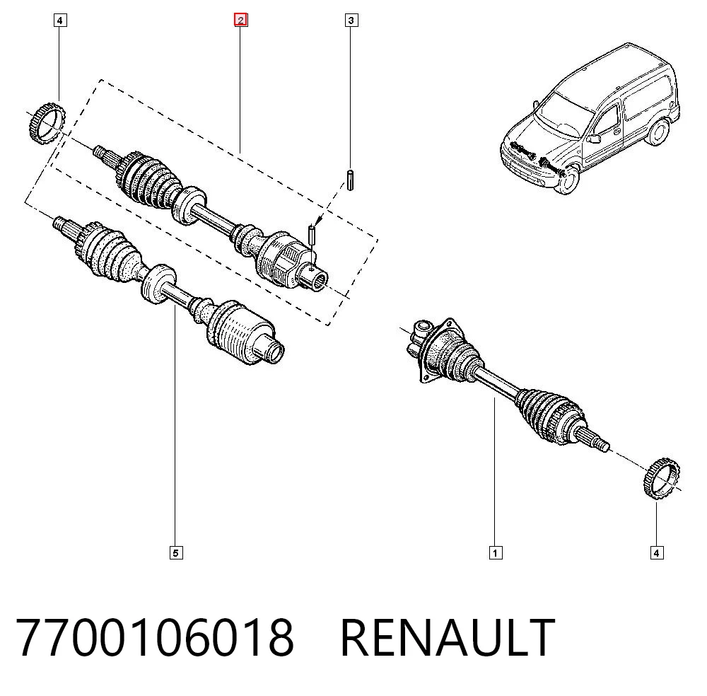 Semieje delantero derecho Polcar T49150A