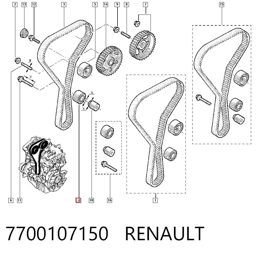 Rodillo intermedio de correa dentada Renault Clio  sedán comprar en España