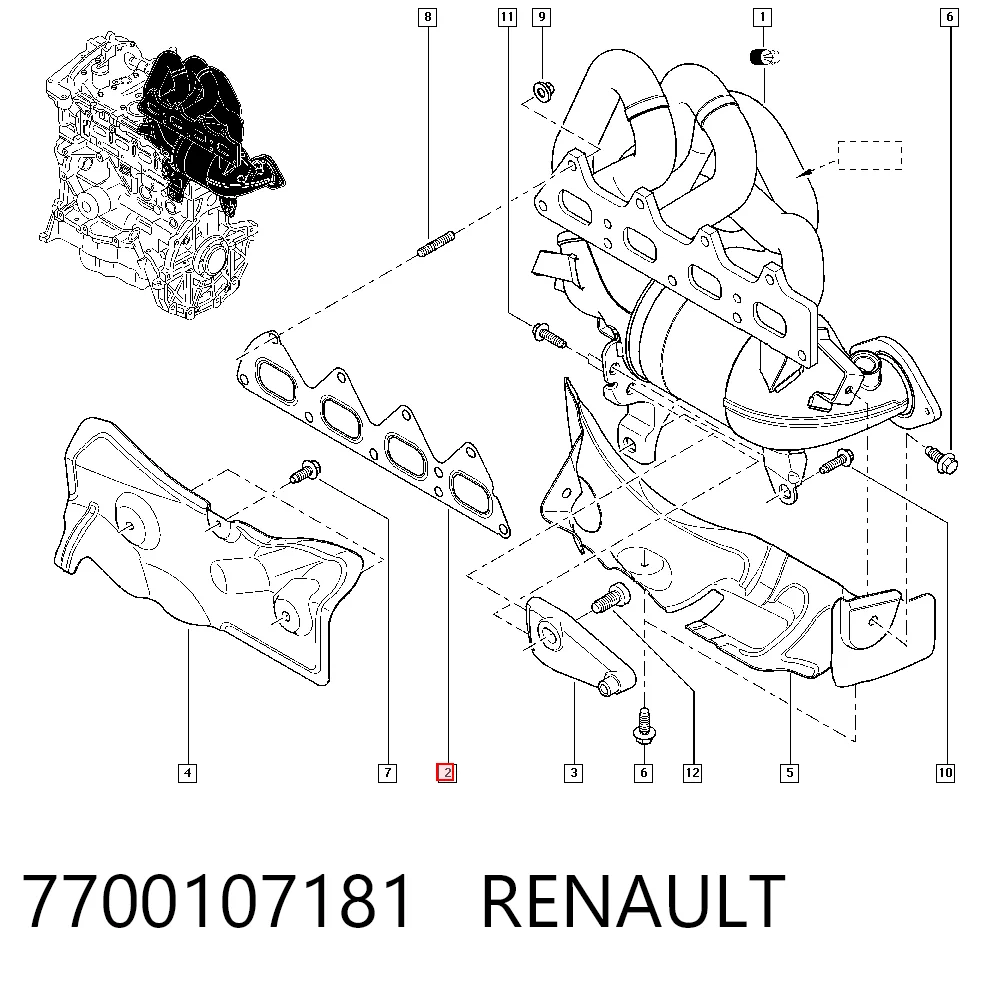Junta de colector de escape para Renault Clio III (BR01, CR01)