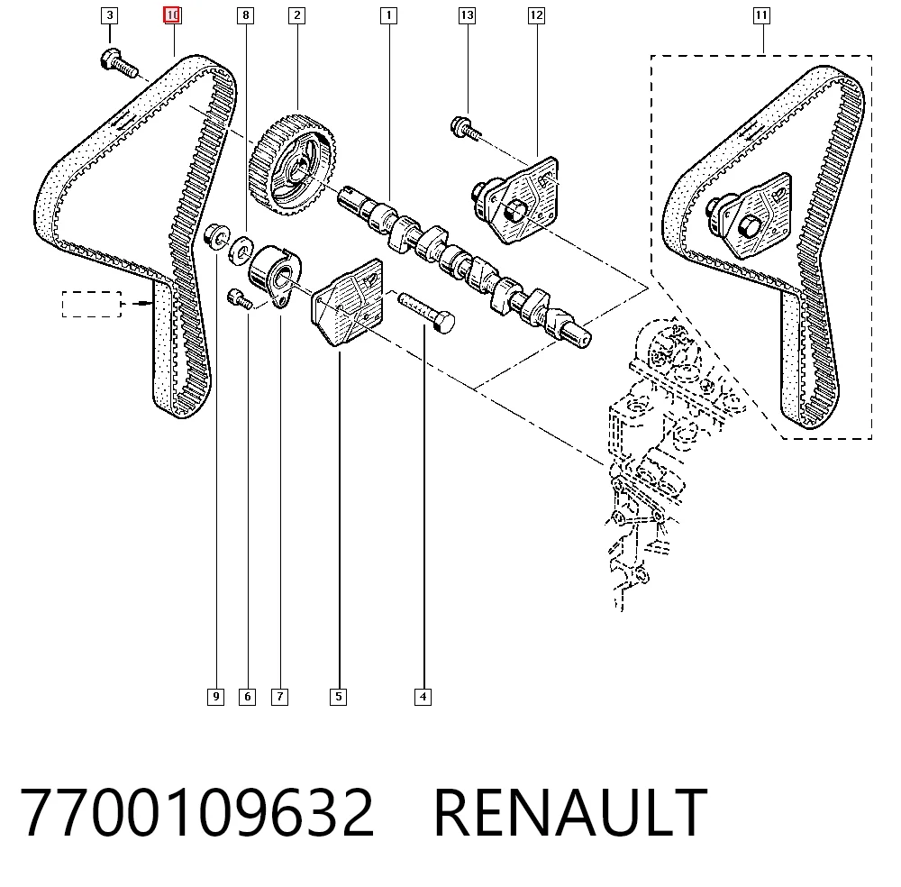 Correa de distribución Renault Espace IV monovolumen comprar en España