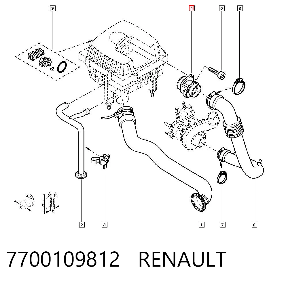 7700109812 Renault (RVI) Sensor de flujo de aire