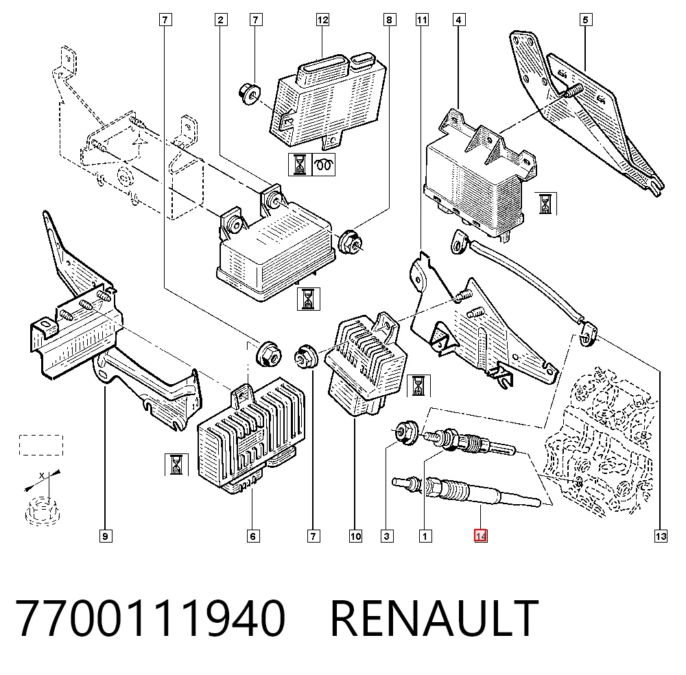 Bujías de precalentamiento Renault Megane I (KA0, KA1)