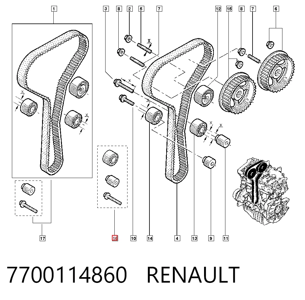 Rodillo intermedio de correa dentada para Renault Espace IV (JK0)