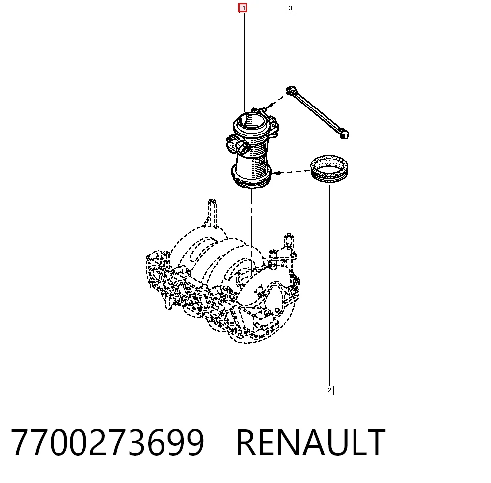 7700273699 Renault (RVI) Mariposa de admisión