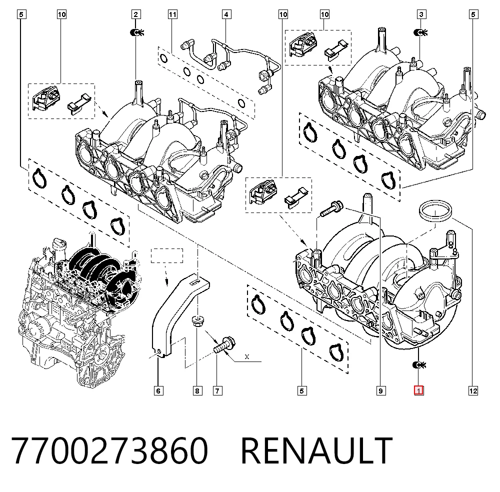 Módulo colector de admisión Renault Clio SYMBOL sedán (LB0, LB1, LB2) (1998 - 2008) precio, desde 88,89 EUR