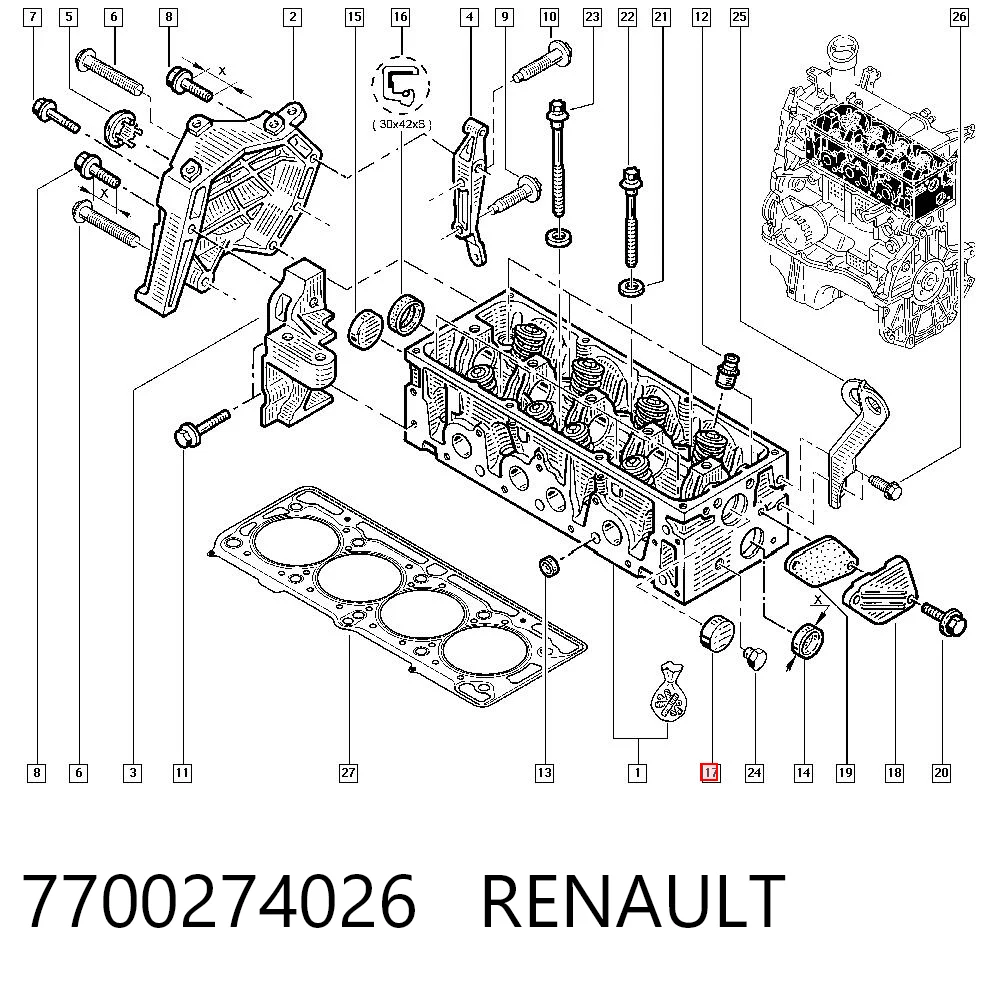 Tapon de bloque del motor Renault Clio II hatchback comprar en España