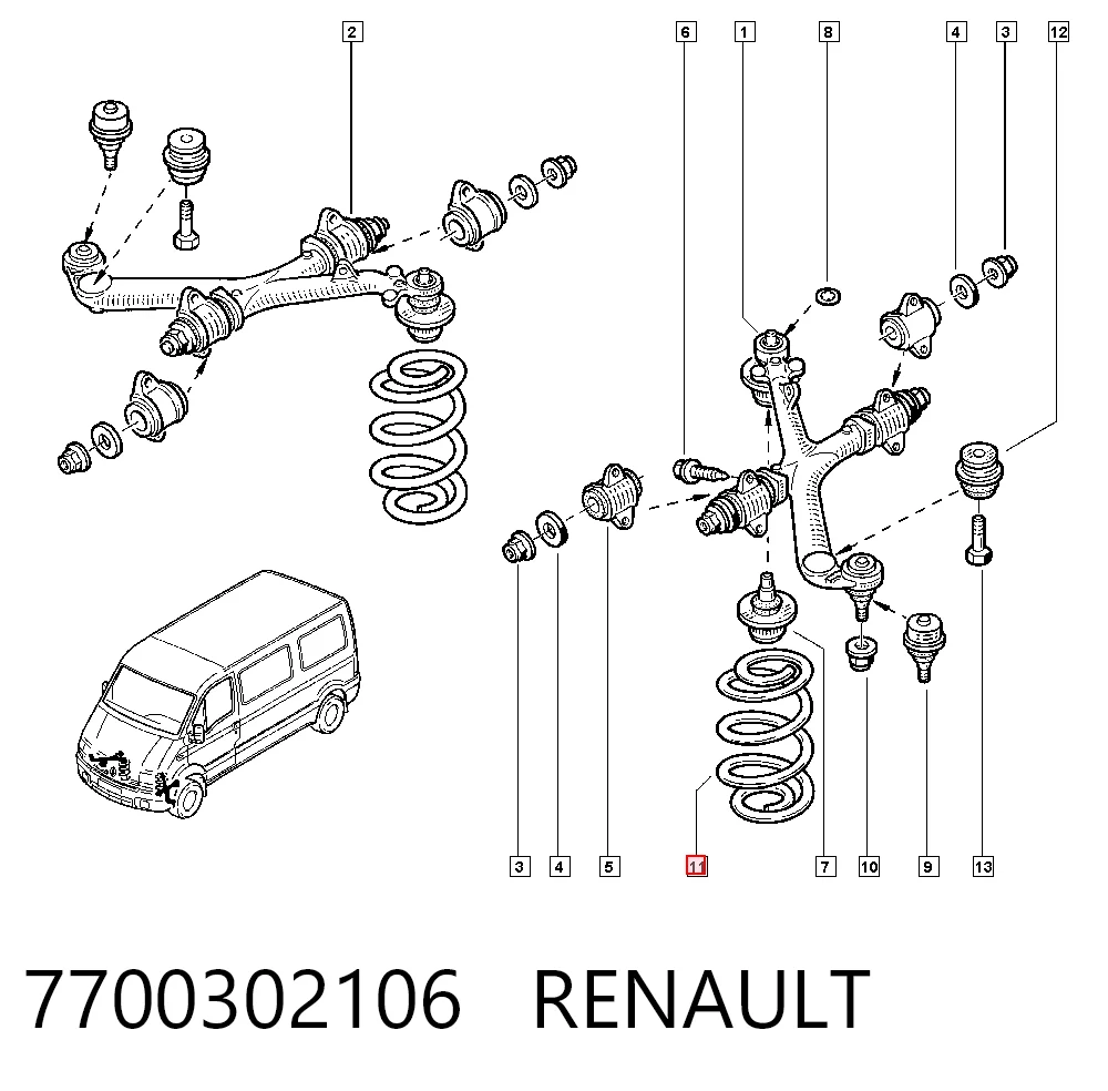 Comprar Muelle delantero Renault Master II HD, FD a bajo precio