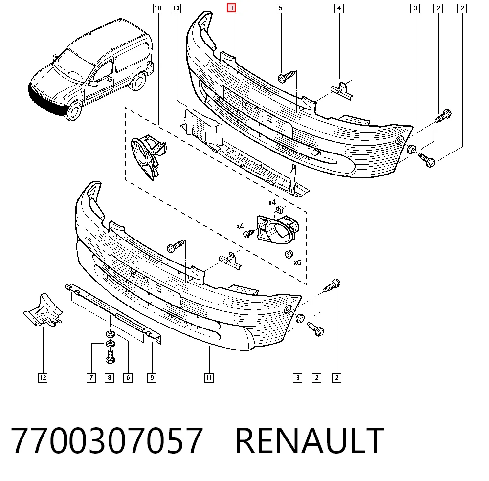 Parachoques Renault Kangoo  monovolumen comprar en España