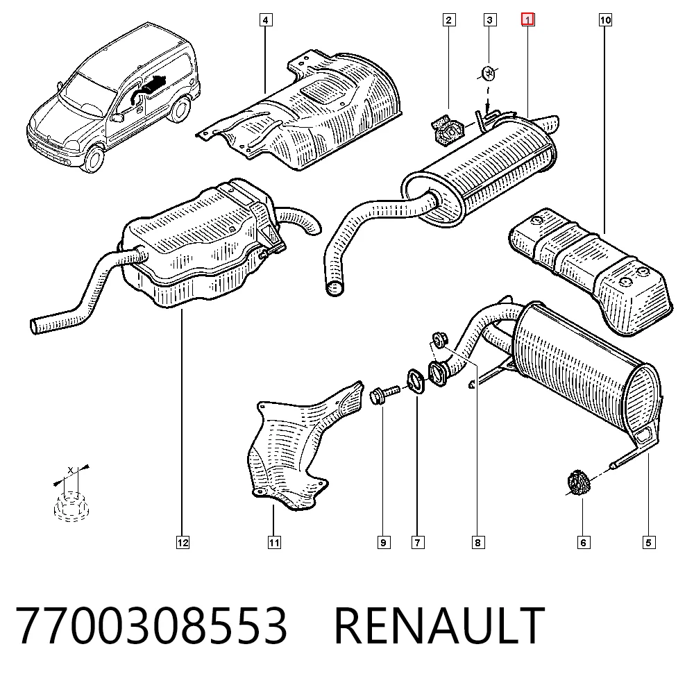 Comprar Silencioso trasero Kangoo  KC0, KC1