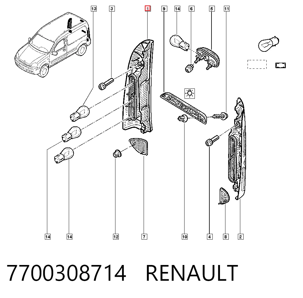  Piloto trasero derecho Renault Kangoo 1