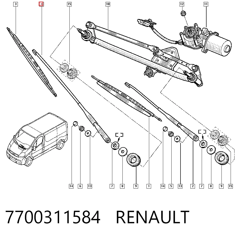 Brazo limpia Renault Trafic II